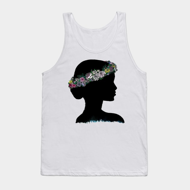 flower crown silhouette Tank Top by rickkhemmanivong